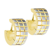 Folding earring with gold-plated and silver grooves