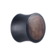 Flared plug made of areng wood with sono wood insert