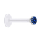 Micro labret transparent with ball and crystal dark blue