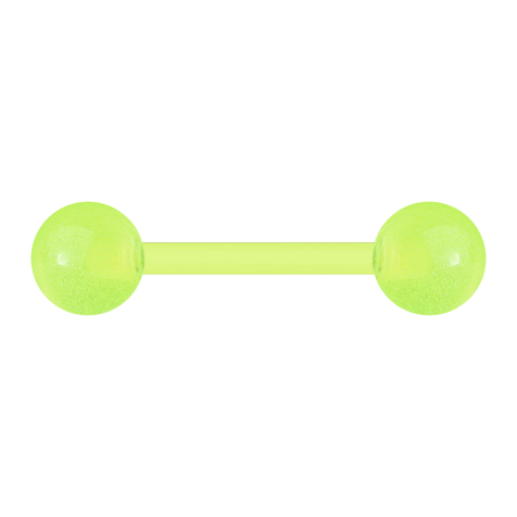 Barbell green with two "Glow" balls